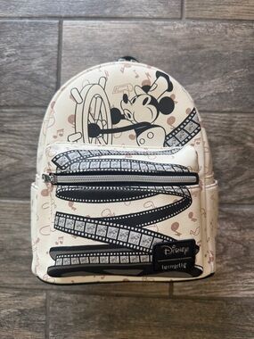 Disney loungefly Cream & Black Mickey Mouse Mini Backpack